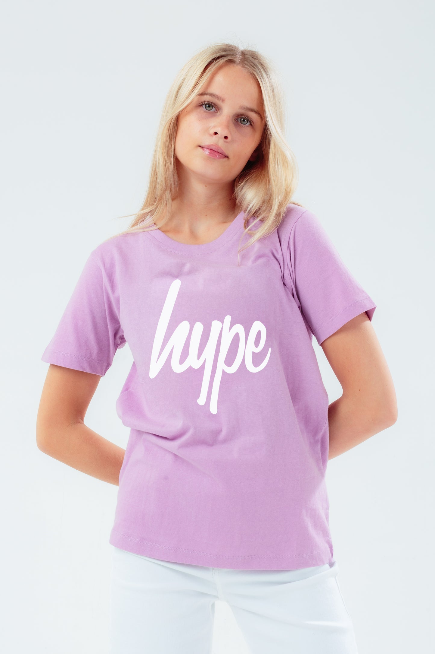 Hype Purple Script Girls T-Shirt