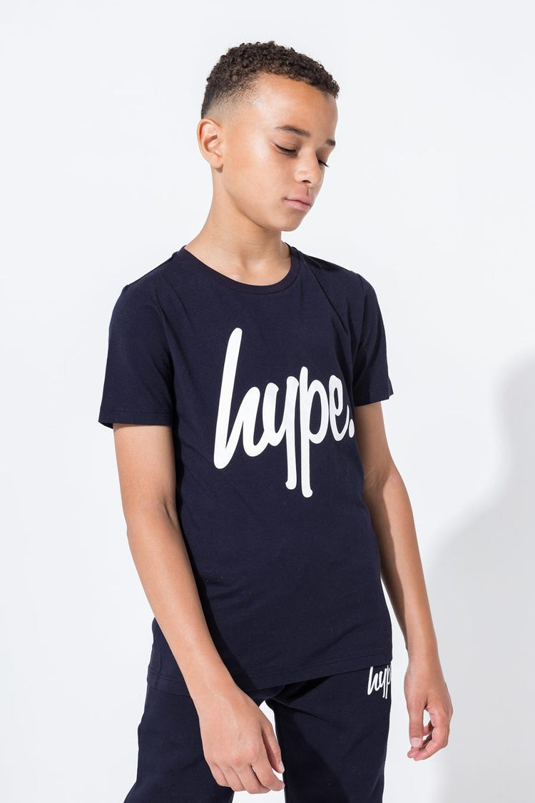Hype Navy Script Kids T-Shirt